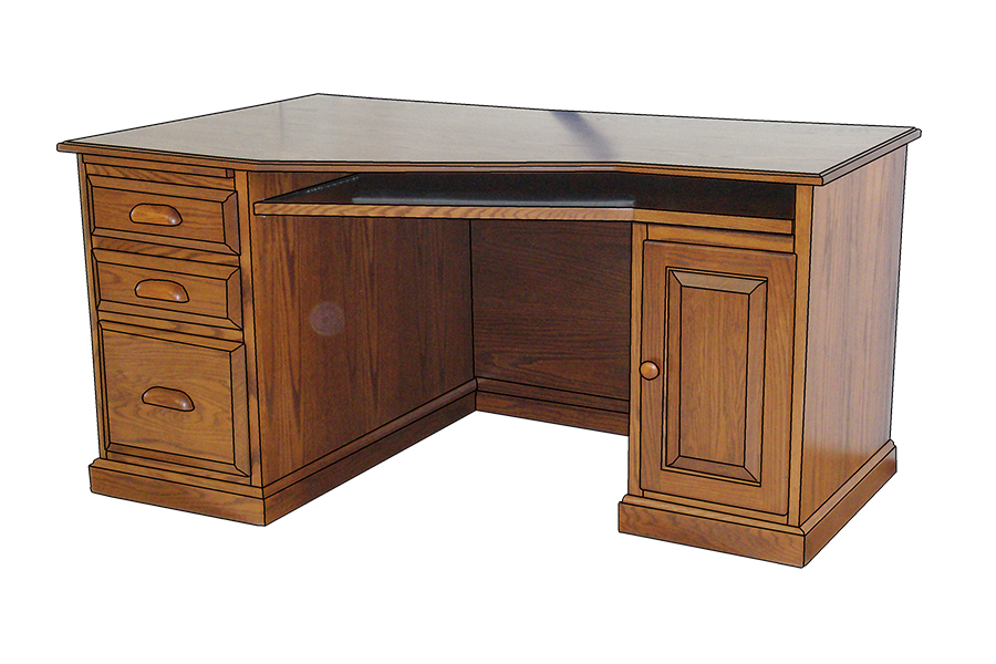 Traditional Style Wedge Desk